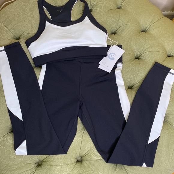 Johnny Was Calme Color Blocked Sports Bra & Leggings Set Size XS NWT Retail $206 - Picture 4 of 14